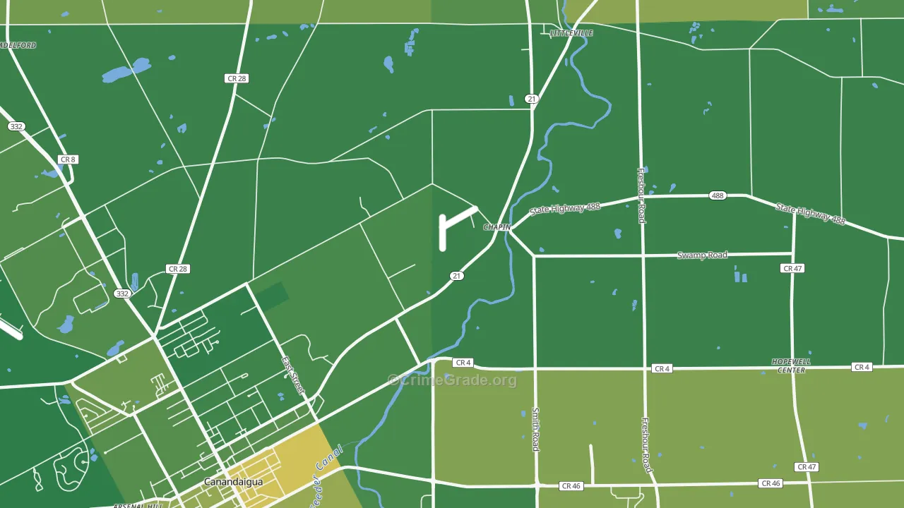 Chapin, NY Map of Vandalism Rates