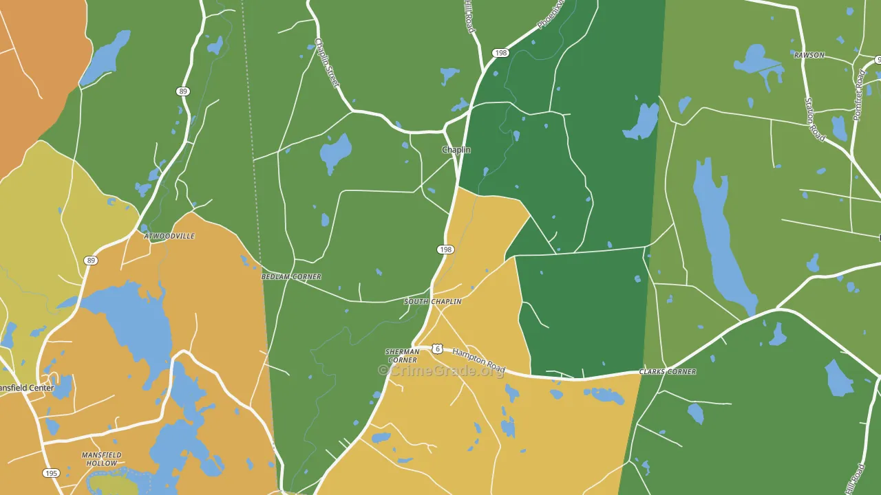 Chaplin, CT Map of Vandalism Rates