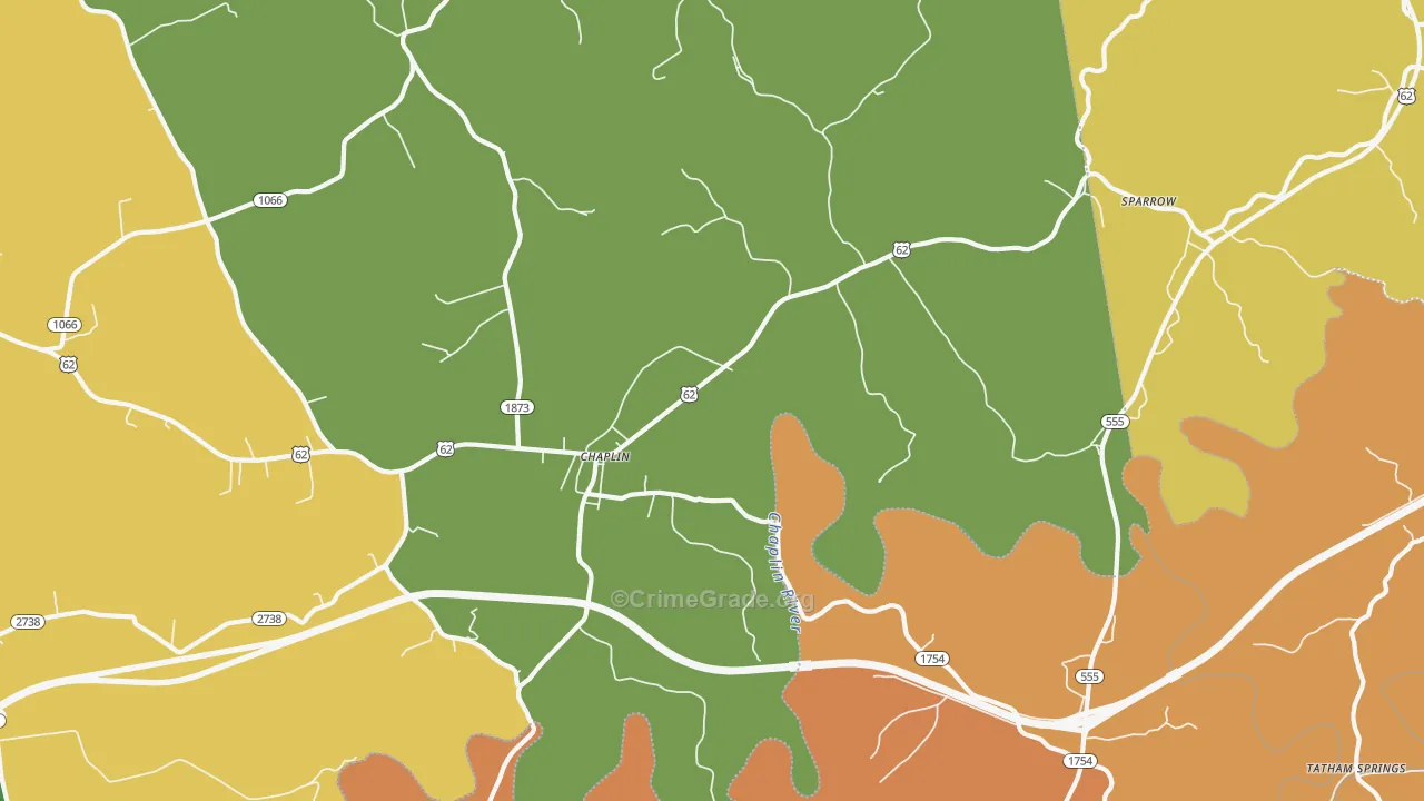Chaplin, KY Map of Vandalism Rates