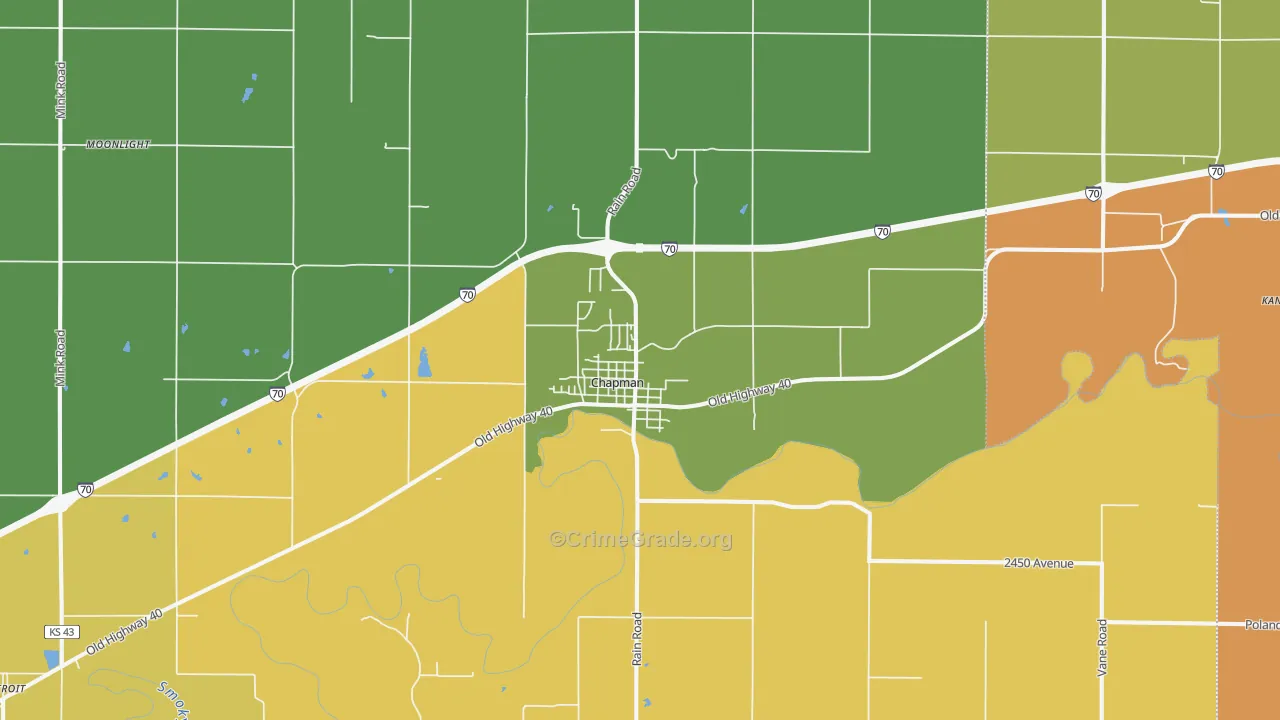 Chapman, KS Map of Vandalism Rates