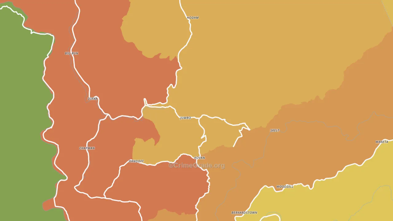 Chapman, WV Map of Vandalism Rates