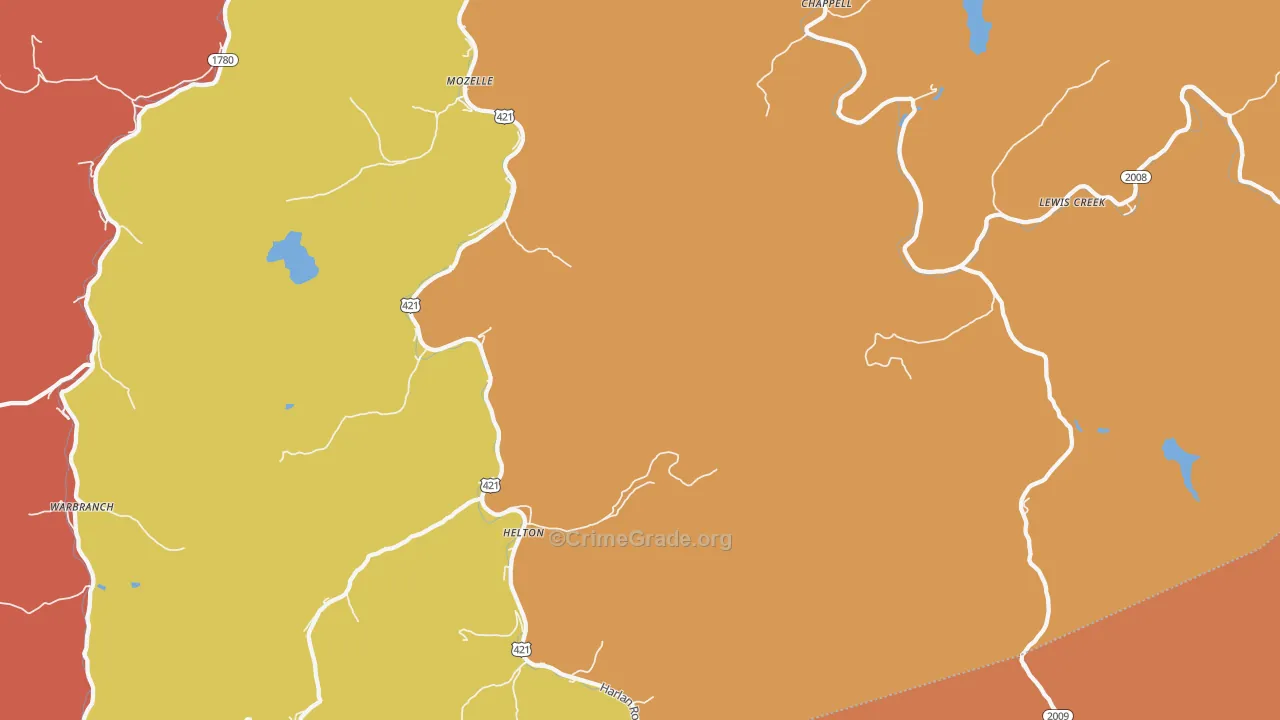 Chappell, KY Map of Vandalism Rates