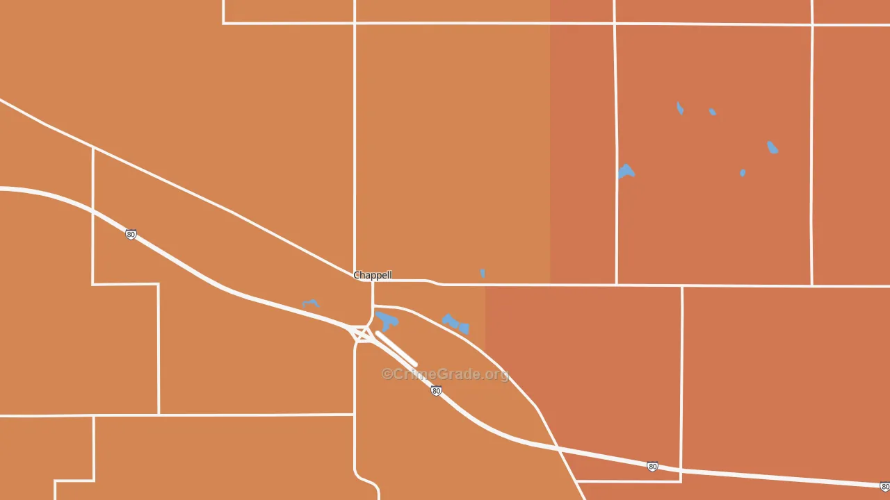 Chappell, NE Map of Vandalism Rates