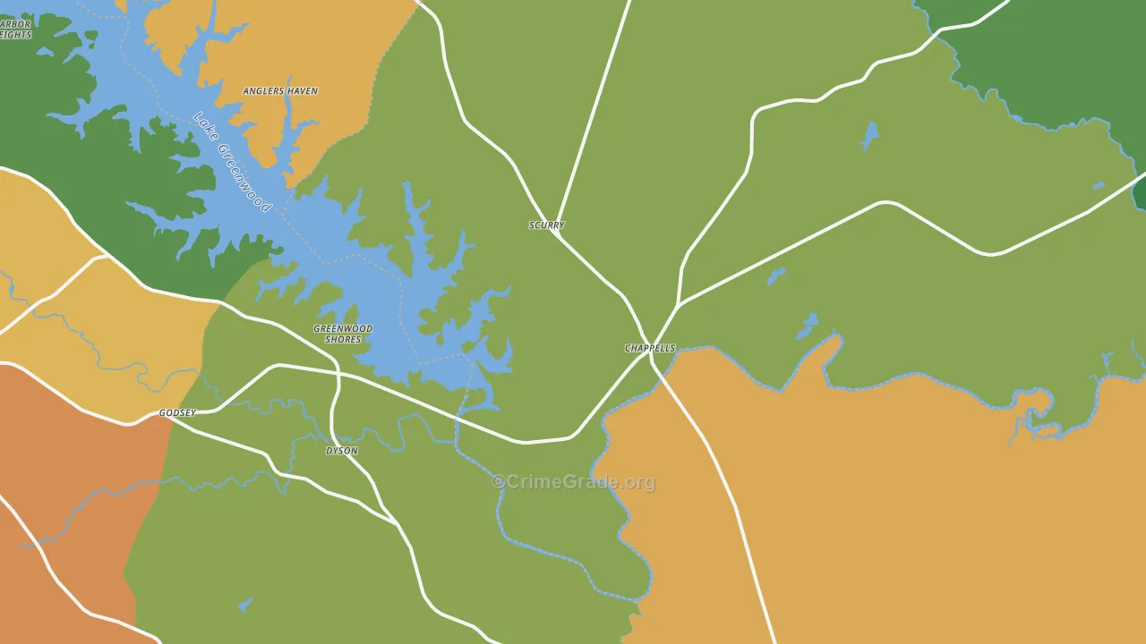 Chappells, SC Map of Vandalism Rates
