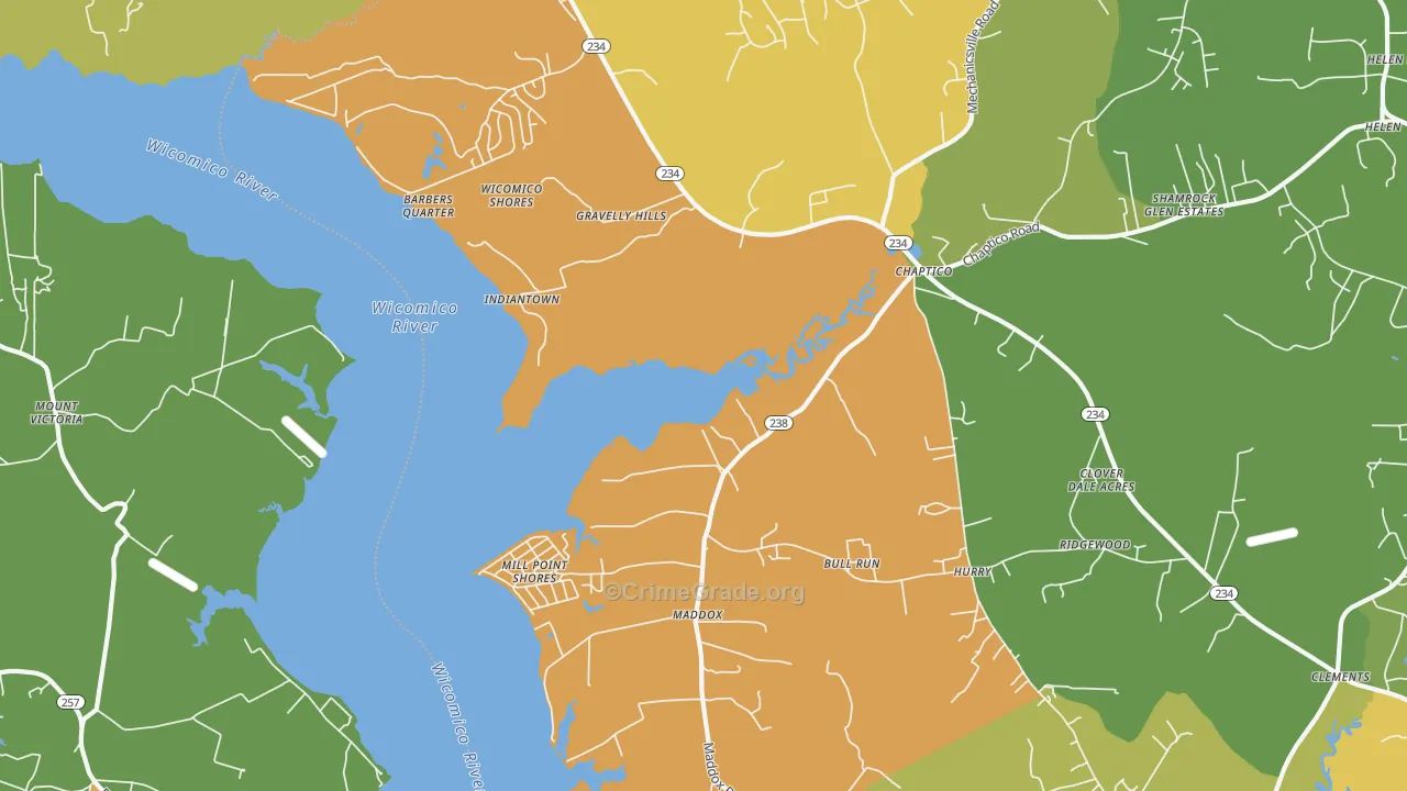Chaptico, MD Map of Vandalism Rates