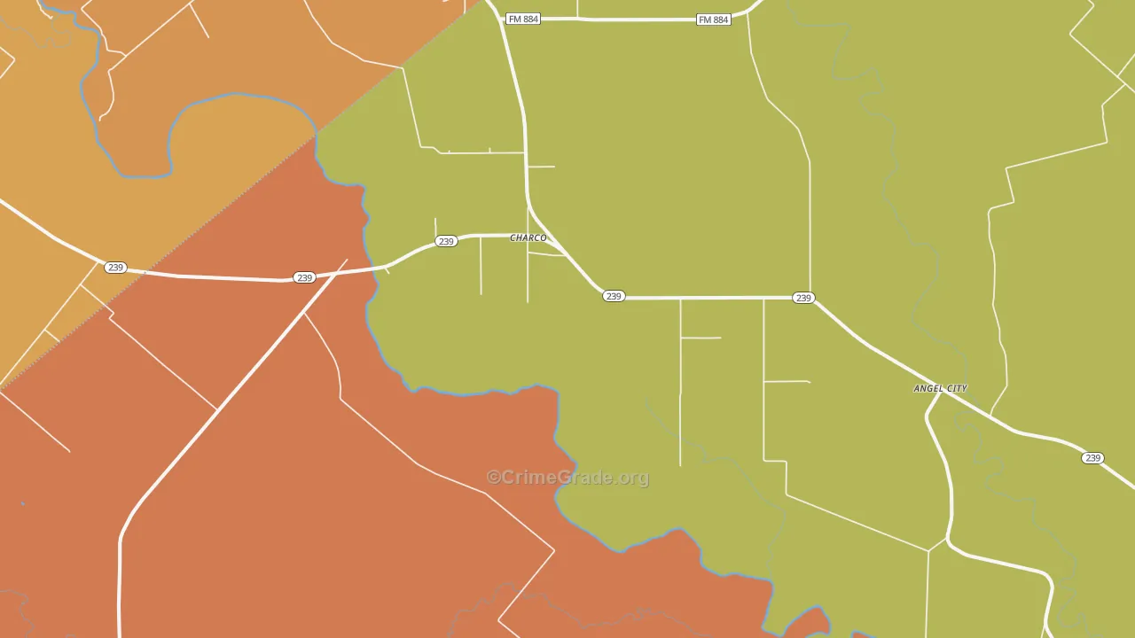 Charco, TX Map of Vandalism Rates