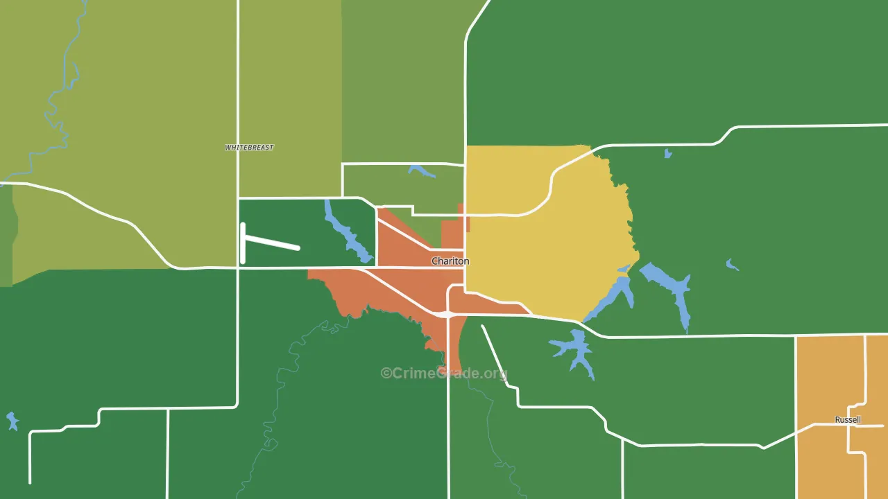 Chariton, IA Map of Vandalism Rates