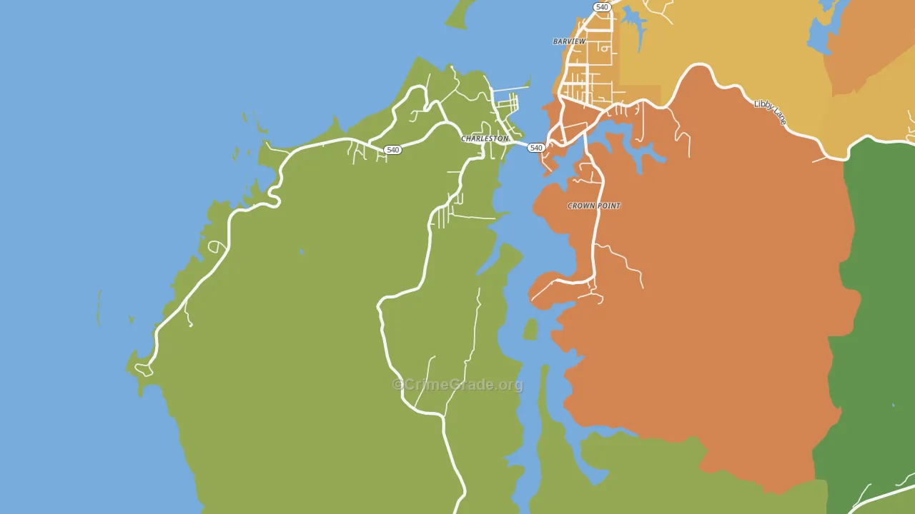 Charleston, OR Map of Vandalism Rates