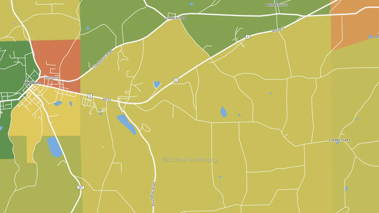 Charleston, PA Map of Vandalism Rates