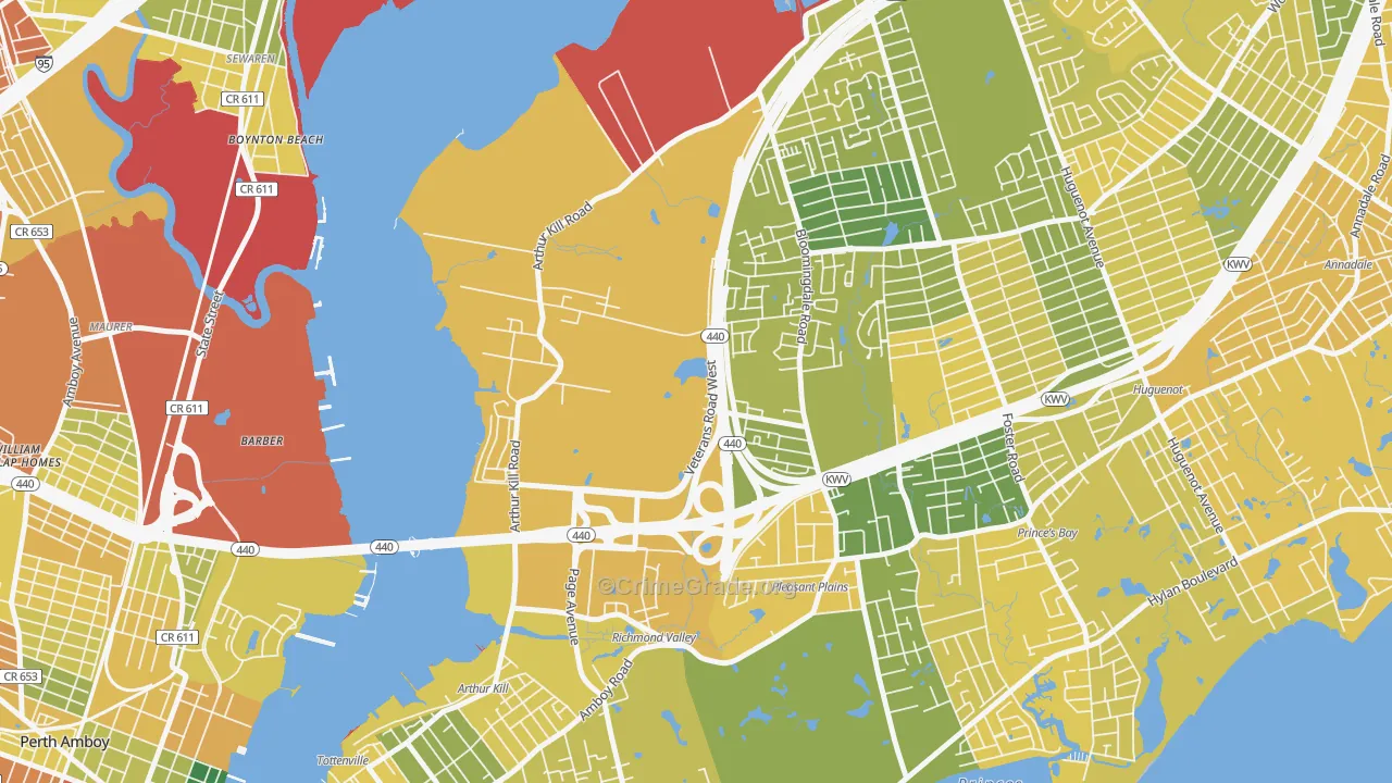 Charleston, Staten Island, NY Map of Vandalism Rates