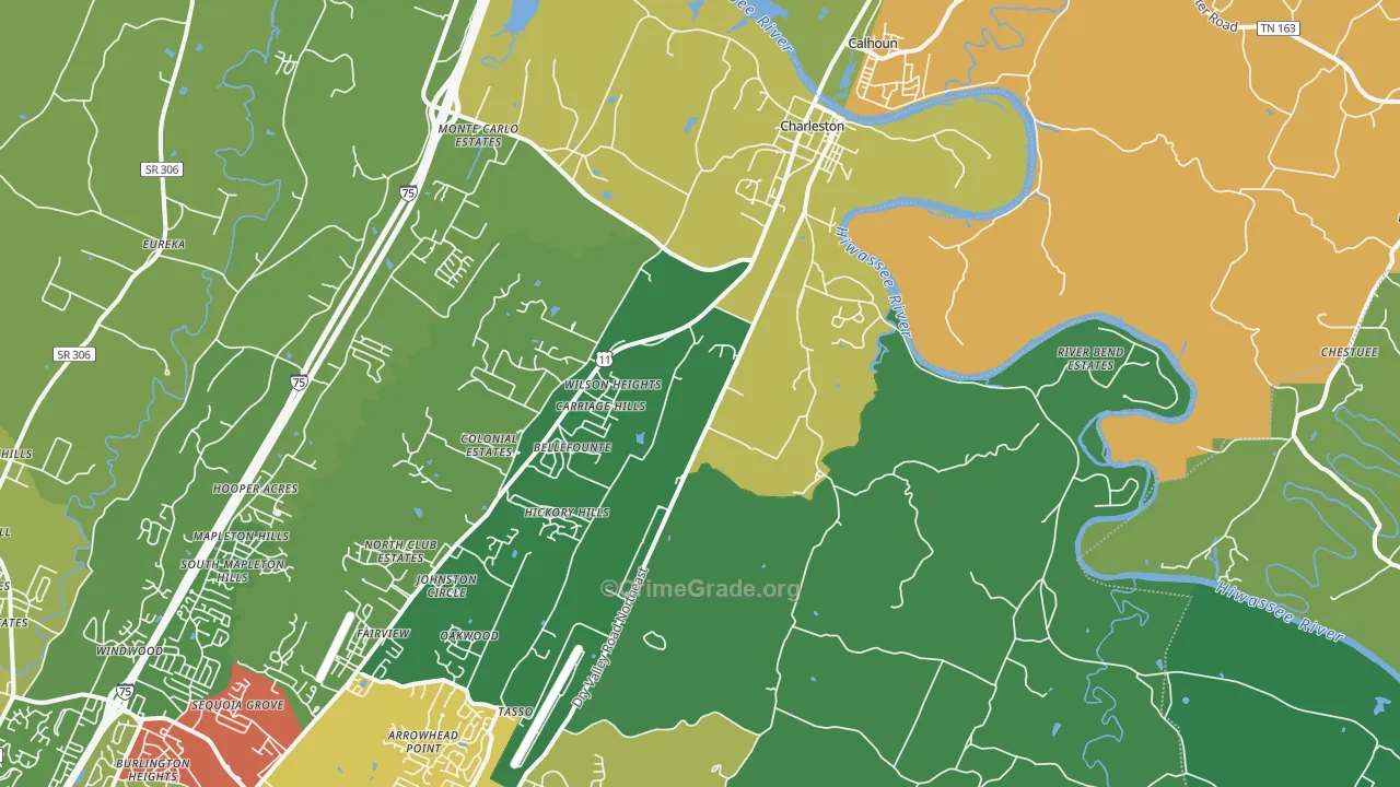 Charleston, TN Map of Vandalism Rates