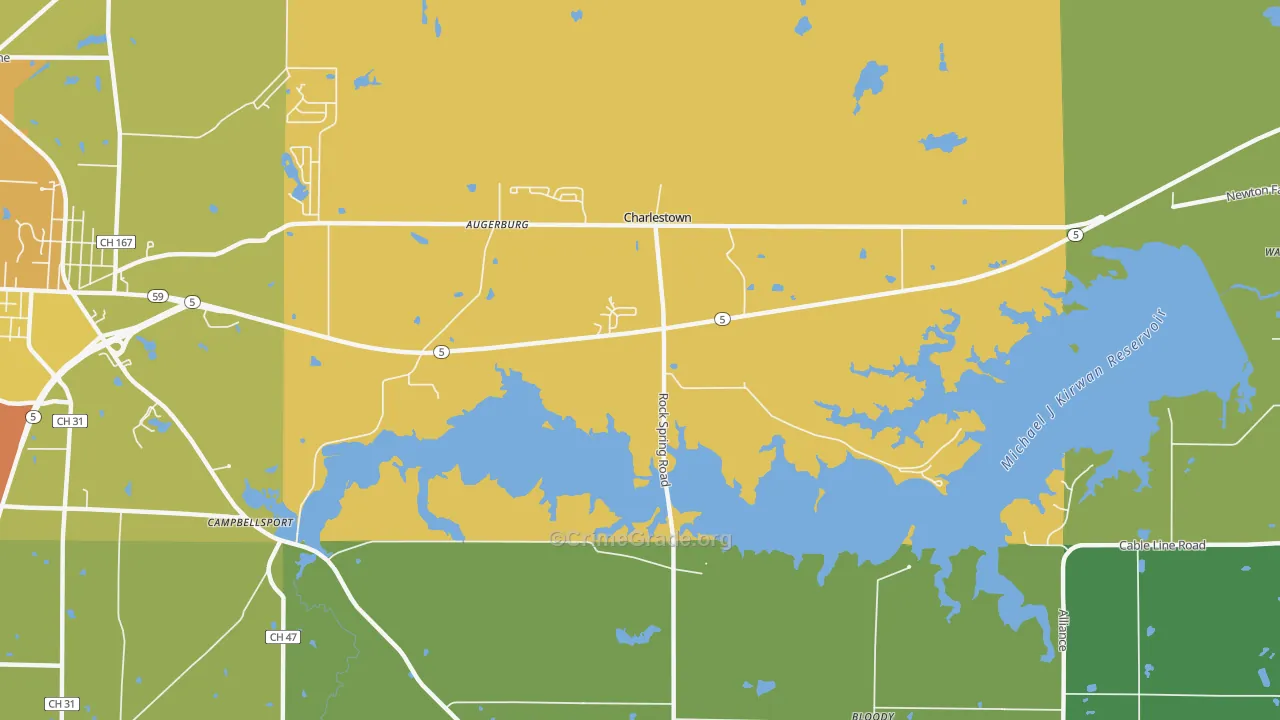 Charlestown, OH Map of Vandalism Rates
