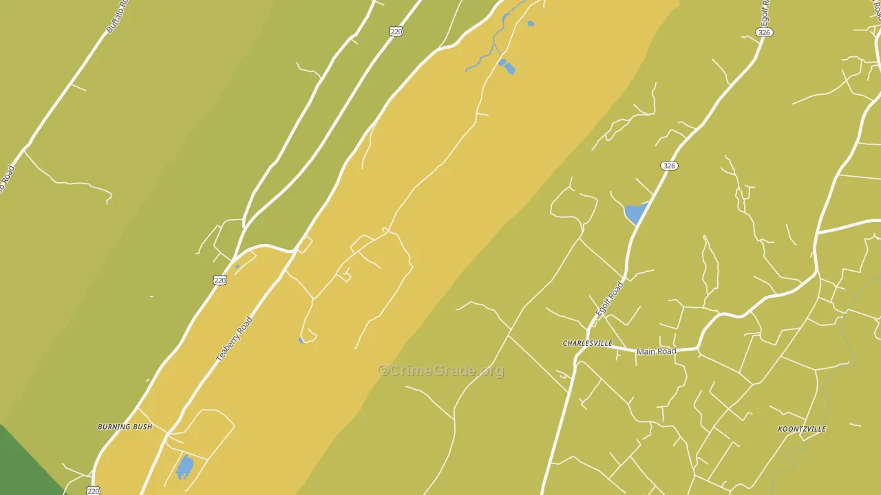 Charlesville, PA Map of Vandalism Rates