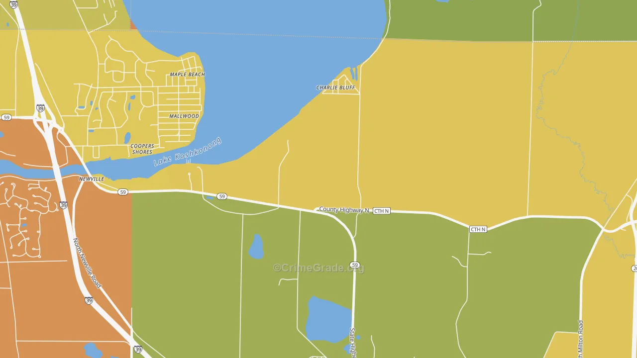 Charlie Bluff, WI Map of Vandalism Rates