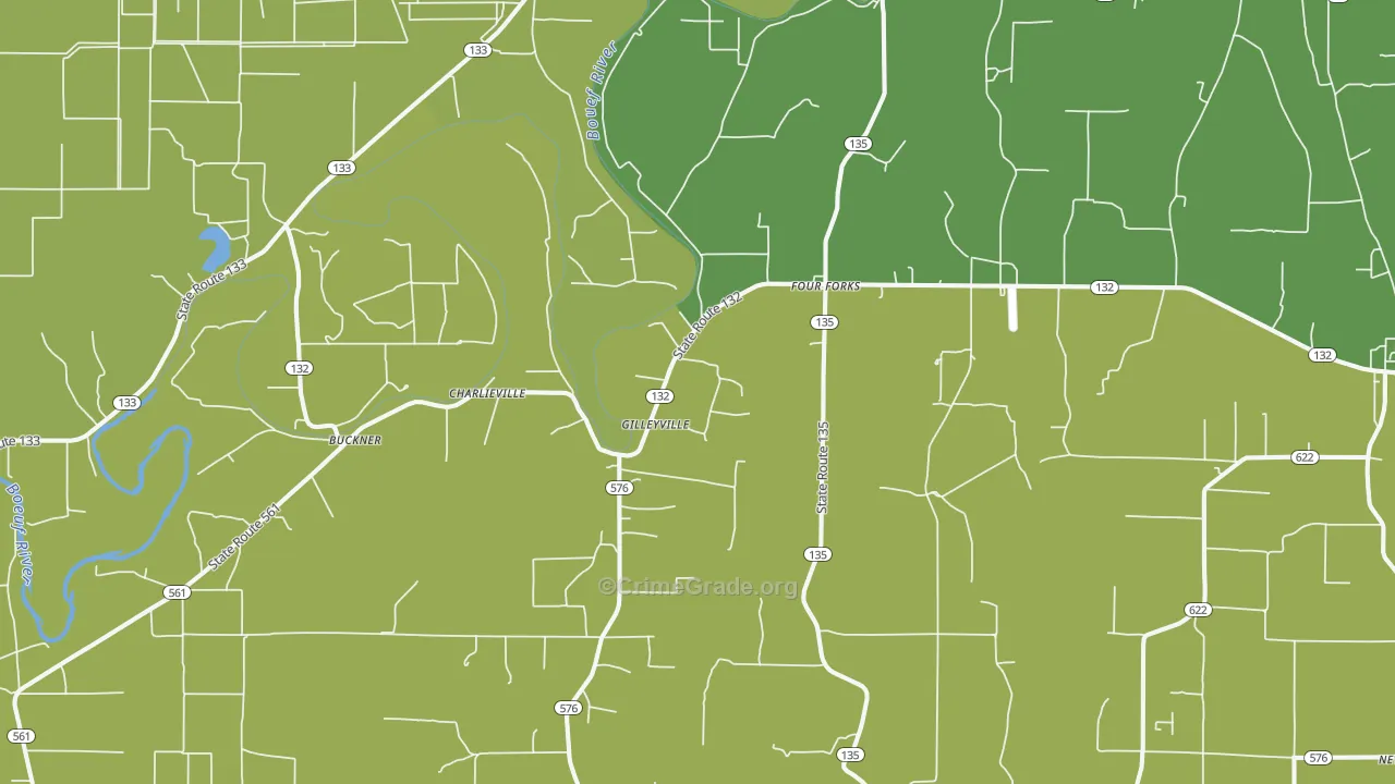 Charlieville, LA Map of Vandalism Rates