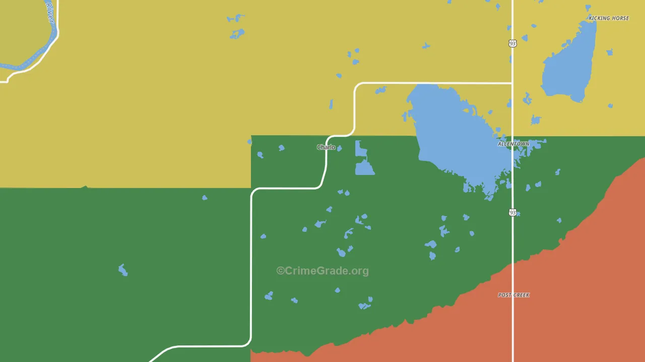 Charlo, MT Map of Vandalism Rates
