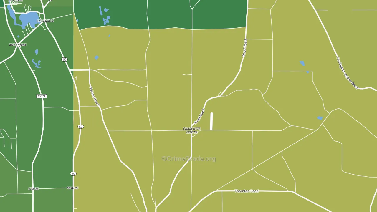 Charlotte Center, NY Map of Vandalism Rates