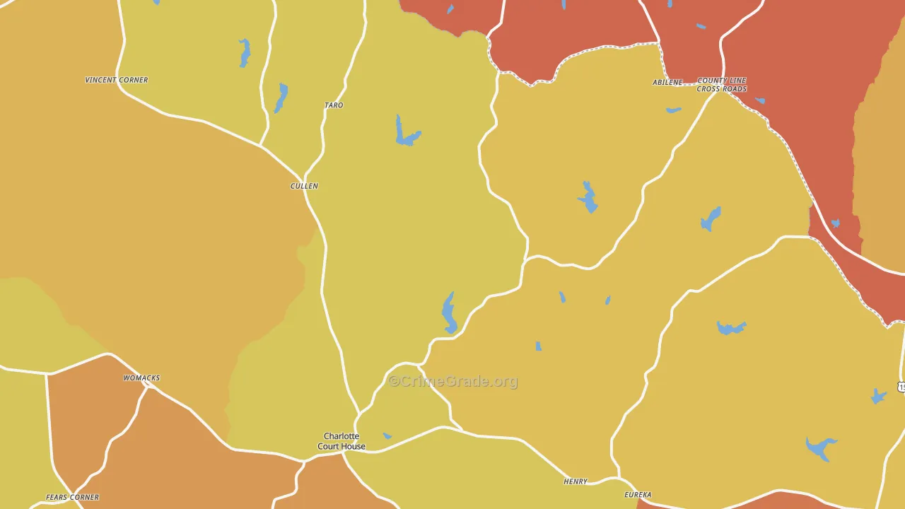 Charlotte Court House, VA Map of Vandalism Rates
