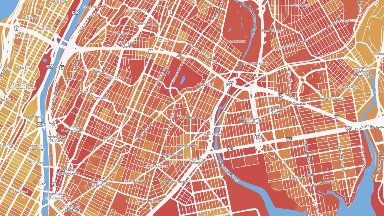Charlotte Gardens, Bronx, NY Map of Vandalism Rates