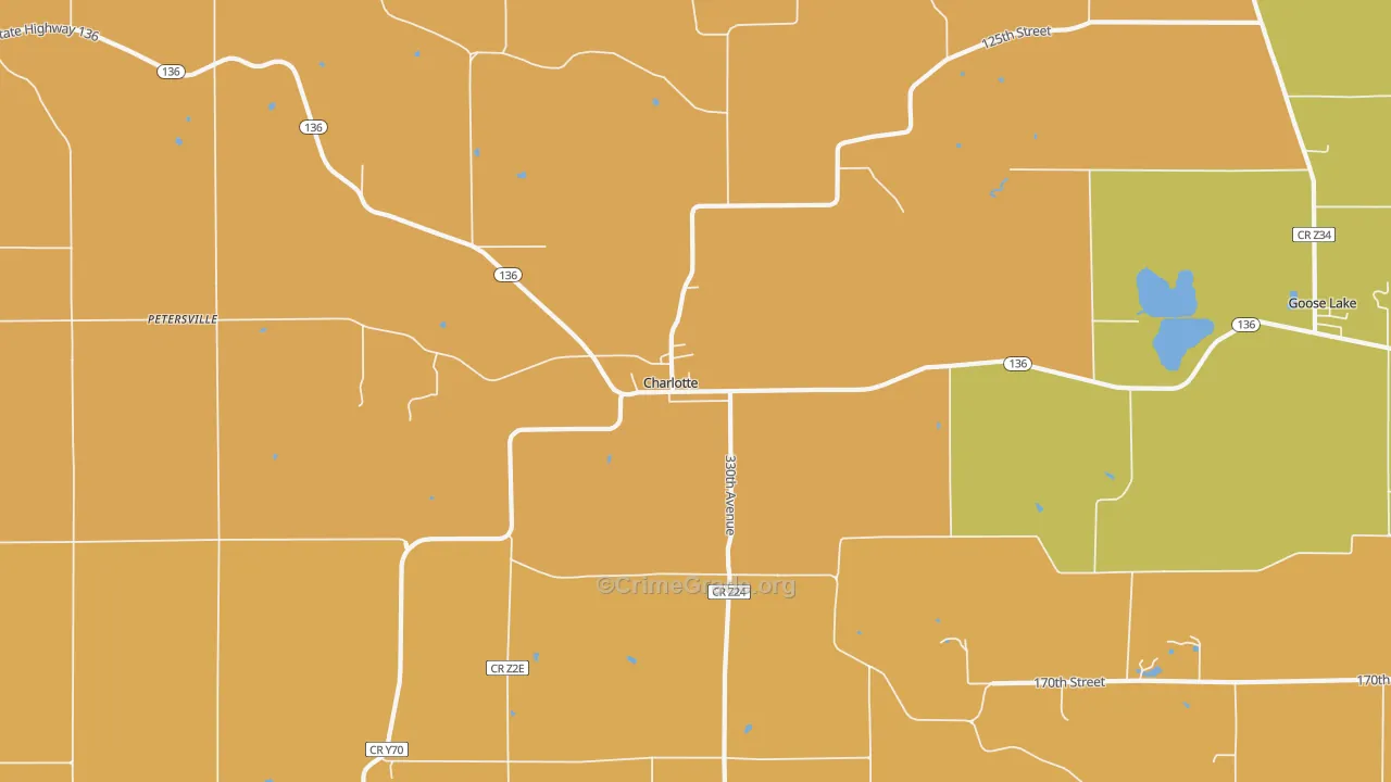 Charlotte, IA Map of Vandalism Rates