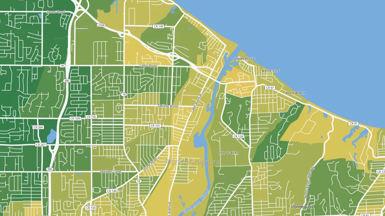 Charlotte, Rochester, NY Map of Vandalism Rates