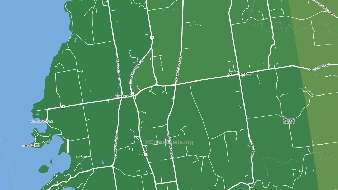 Charlotte, VT Map of Vandalism Rates