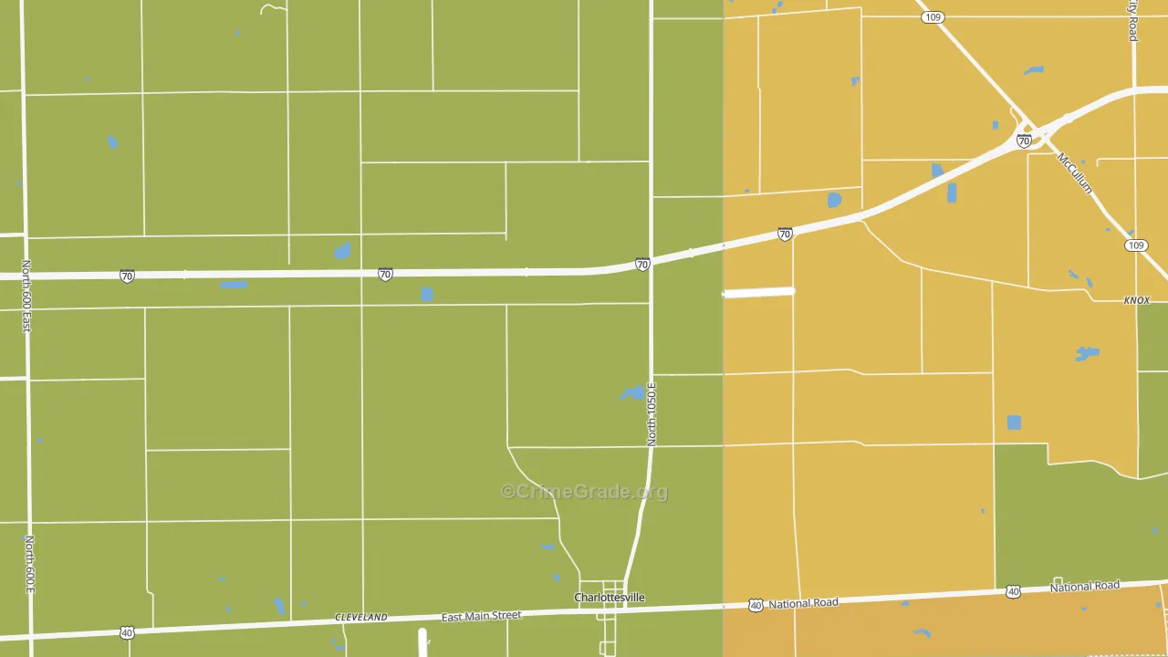Charlottesville, IN Map of Vandalism Rates