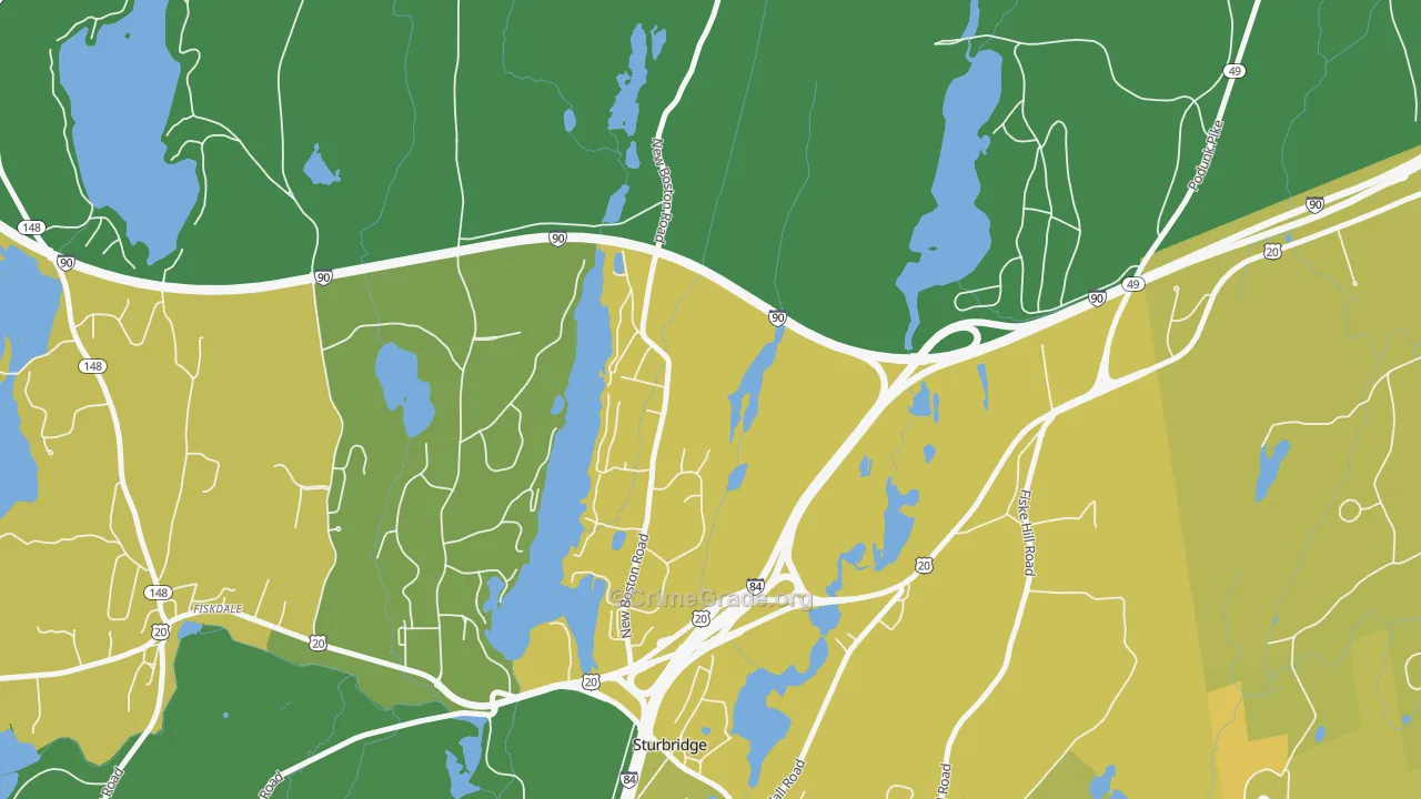 Charlton City, MA Map of Vandalism Rates