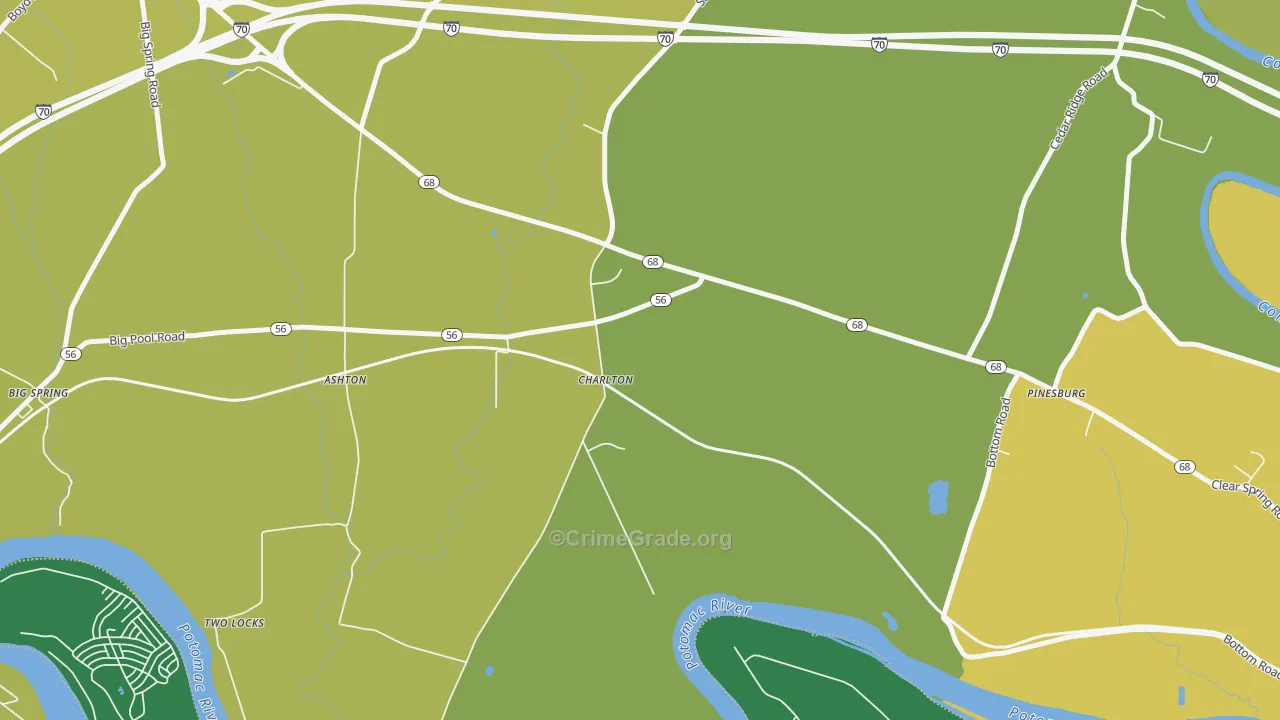 Charlton, MD Map of Vandalism Rates