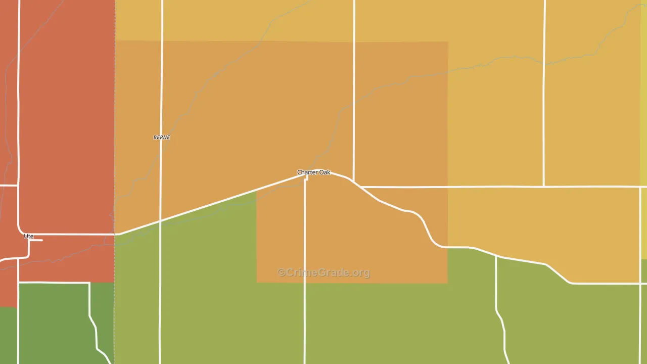 Charter Oak, IA Map of Vandalism Rates