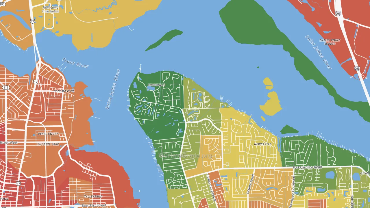 Charter Point, Jacksonville, FL Map of Vandalism Rates
