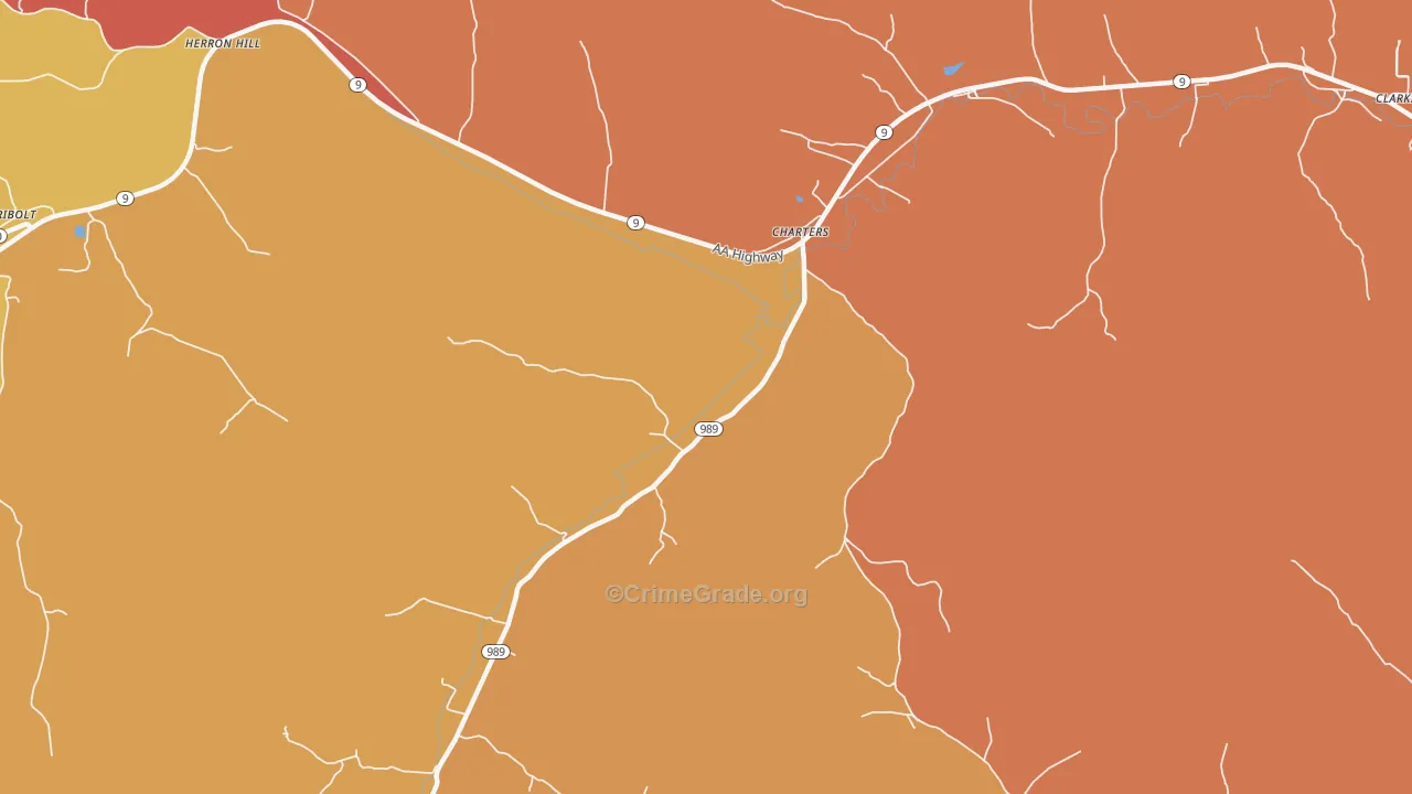 Charters, KY Map of Vandalism Rates