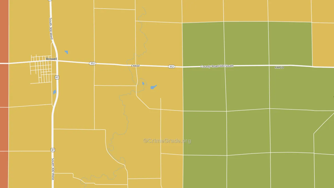 Chase, IN Map of Vandalism Rates