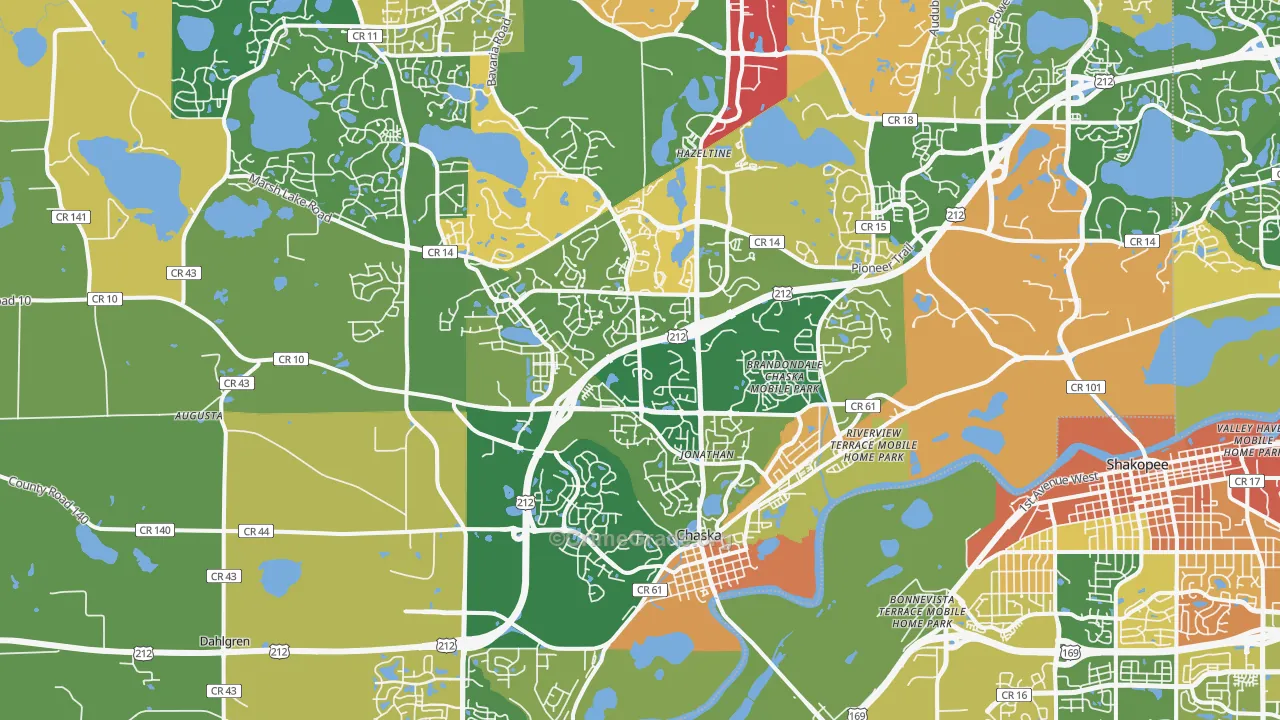 Chaska, MN Map of Vandalism Rates