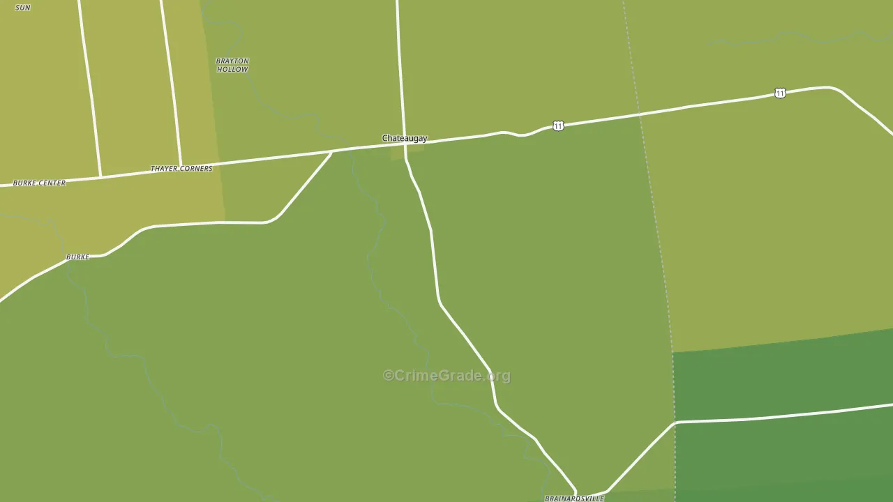 Chateaugay, NY Map of Vandalism Rates