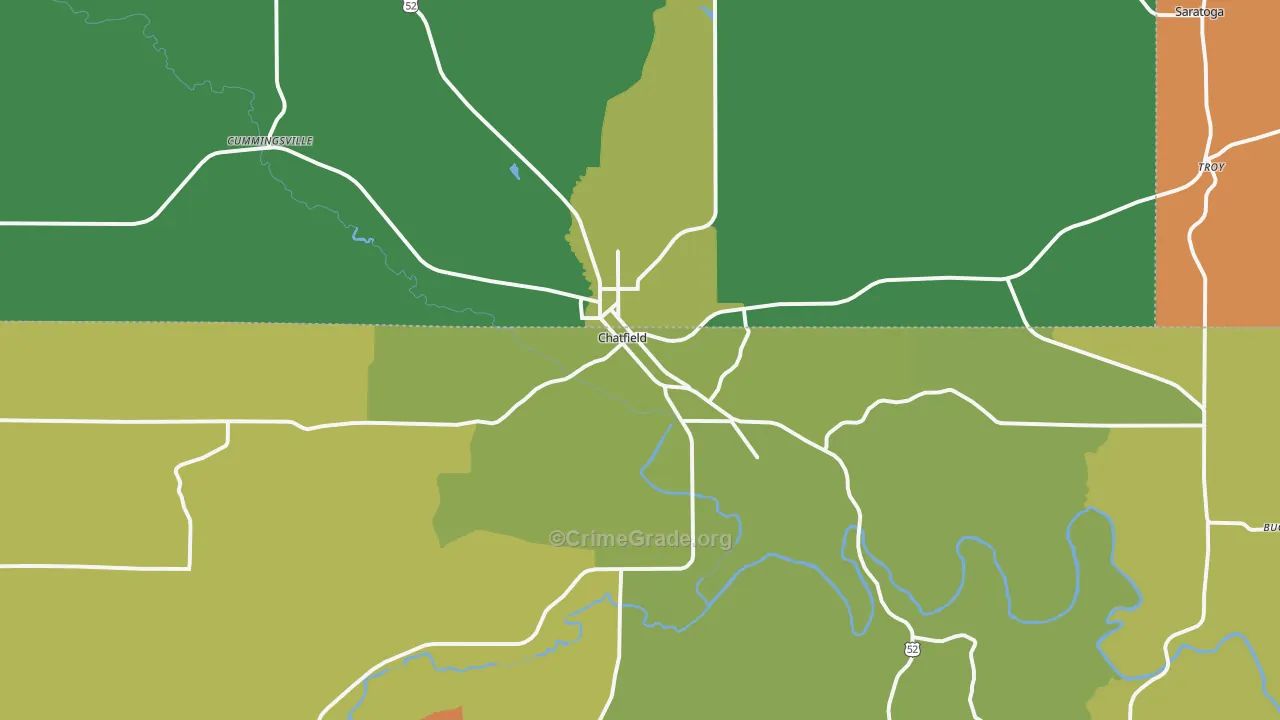Chatfield, MN Map of Vandalism Rates