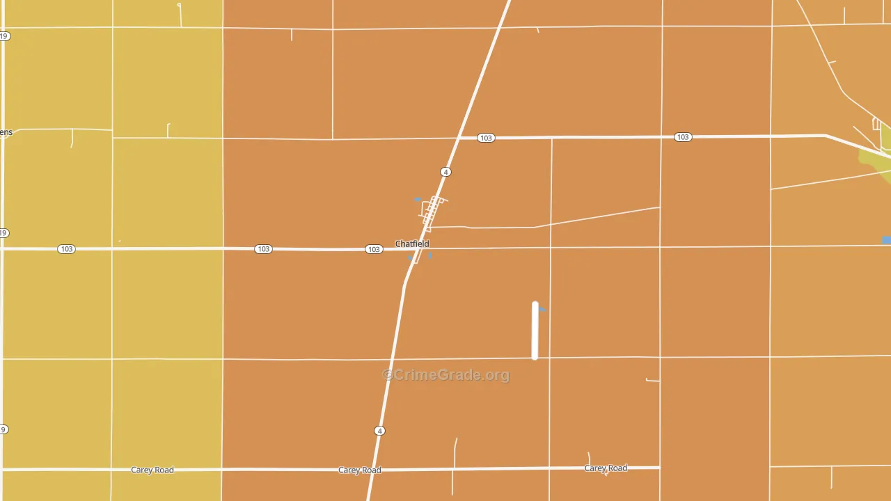 Chatfield, OH Map of Vandalism Rates