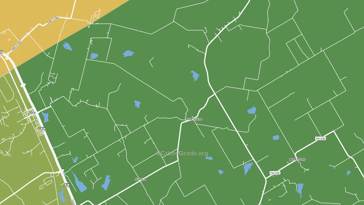 Chatfield, TX Map of Vandalism Rates