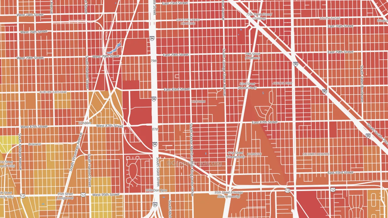 Chatham, Chicago, IL Map of Vandalism Rates