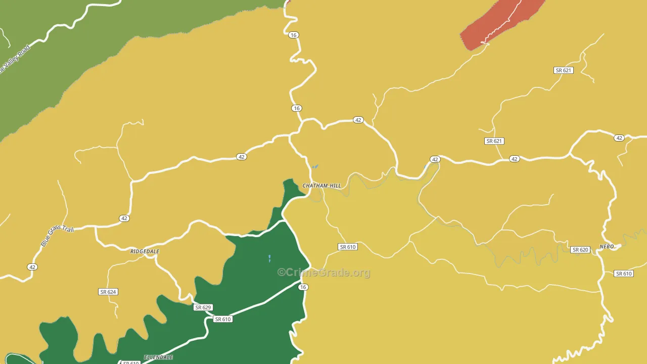 Chatham Hill, VA Map of Vandalism Rates