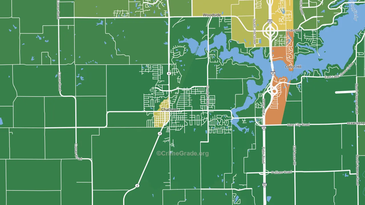 Chatham, IL Map of Vandalism Rates