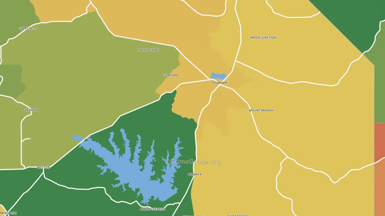Chatham, LA Map of Vandalism Rates
