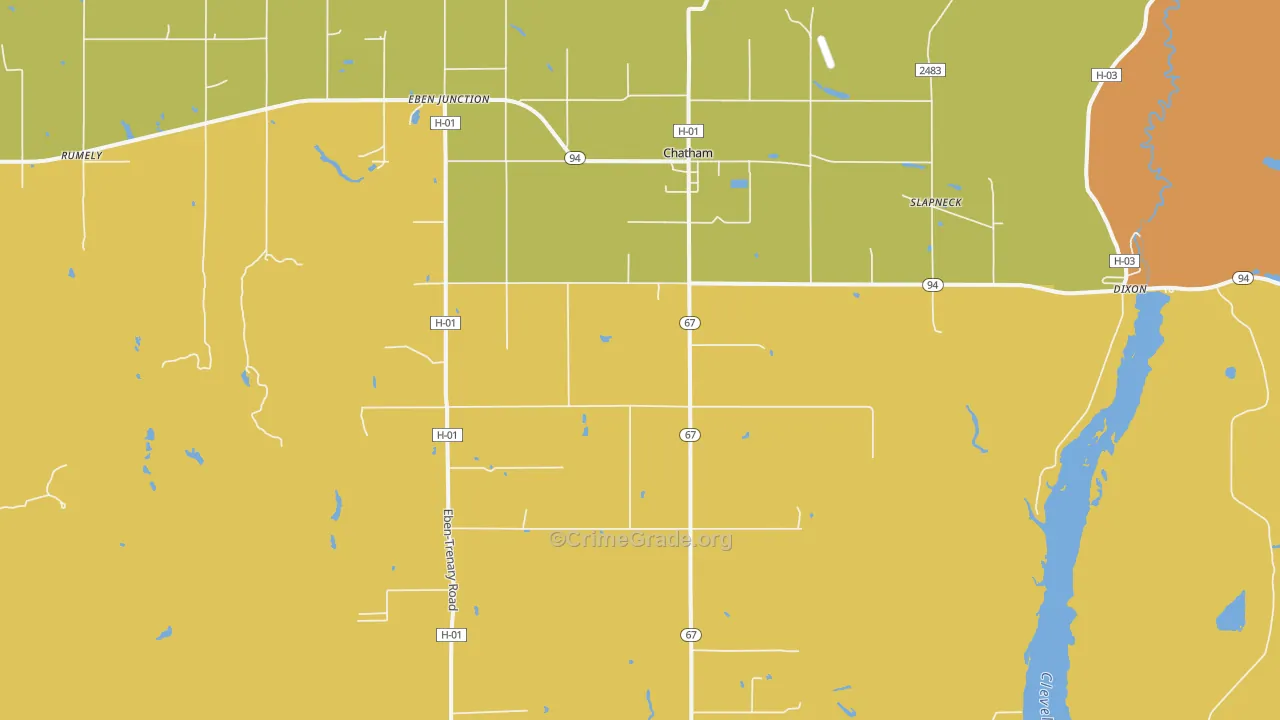 Chatham, MI Map of Vandalism Rates