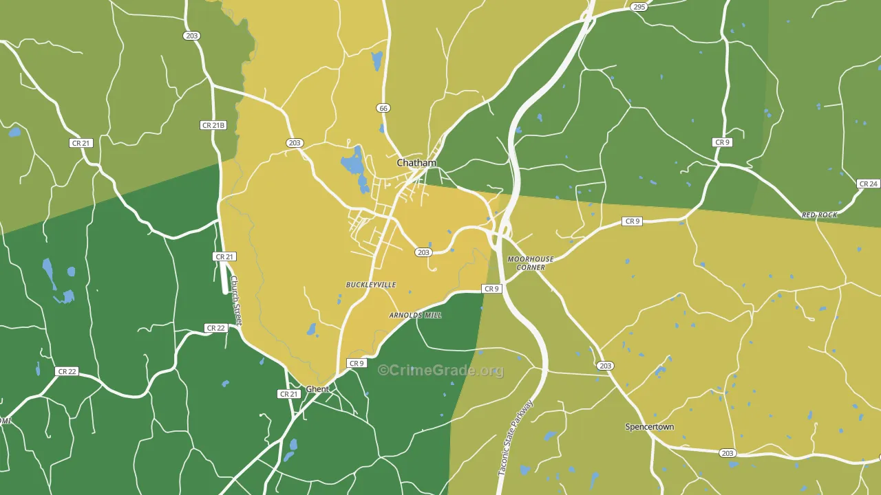 Chatham, NY Map of Vandalism Rates