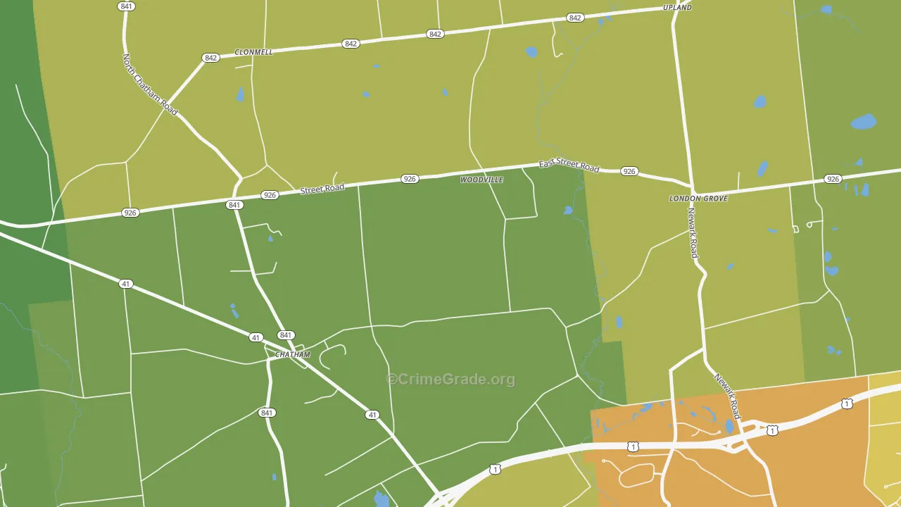Chatham, PA Map of Vandalism Rates
