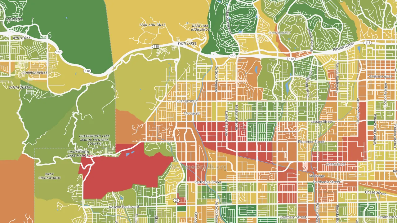 Chatsworth, CA Map of Vandalism Rates