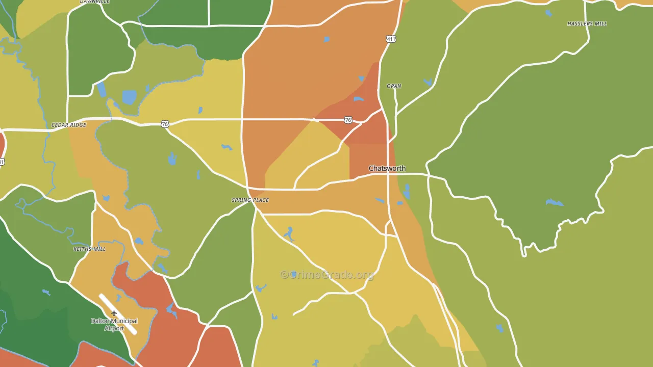 Chatsworth, GA Map of Vandalism Rates