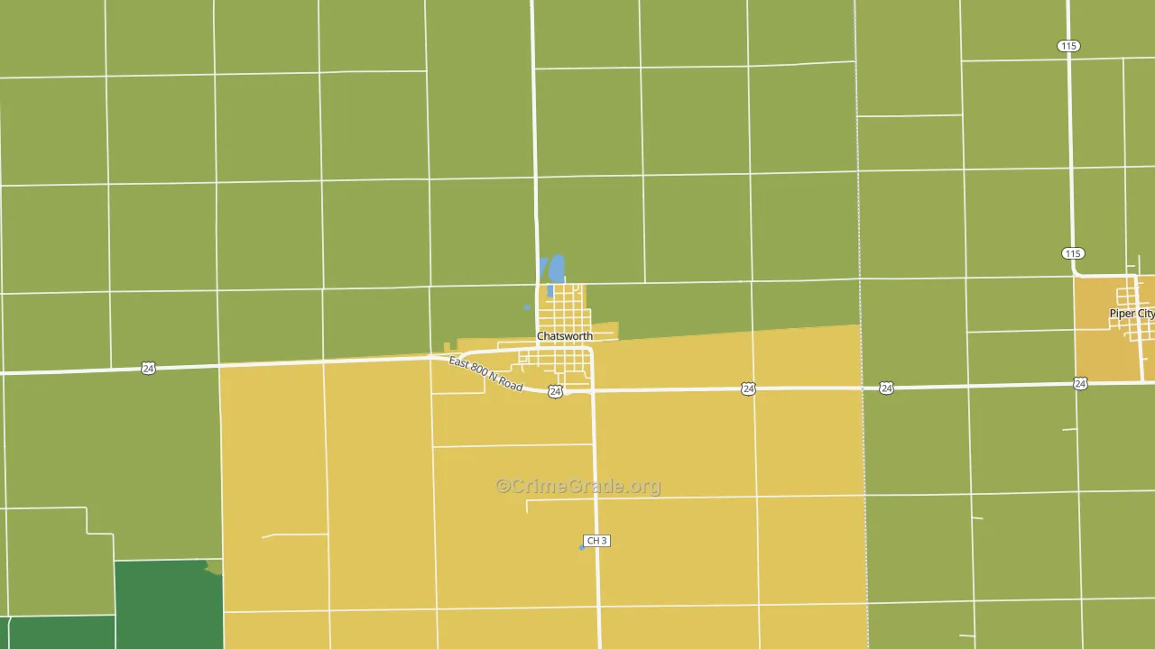 Chatsworth, IL Map of Vandalism Rates