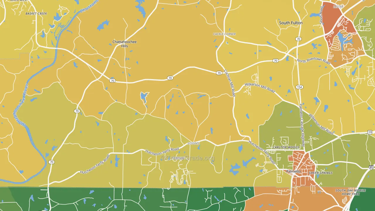 Chattahoochee Hills, GA Map of Vandalism Rates