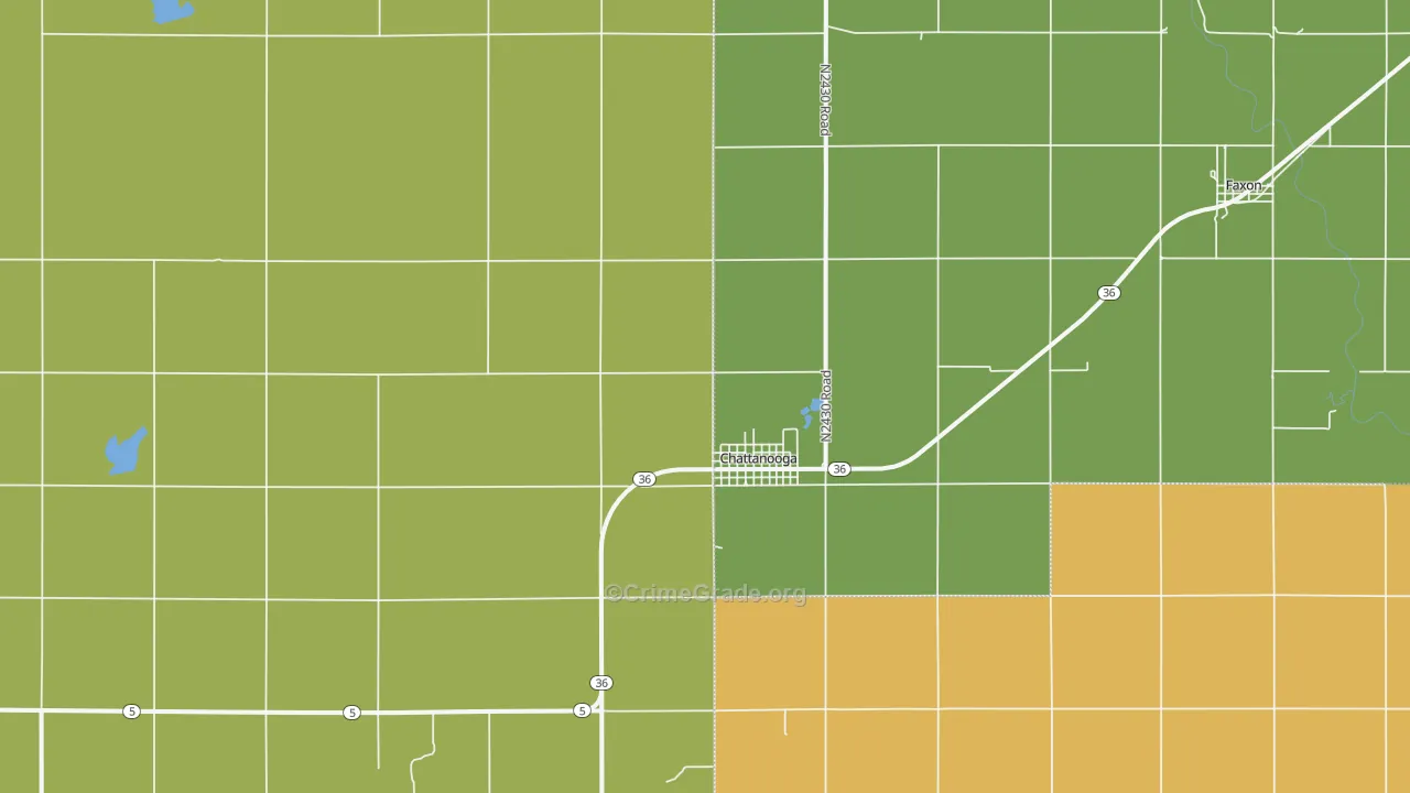 Chattanooga, OK Map of Vandalism Rates